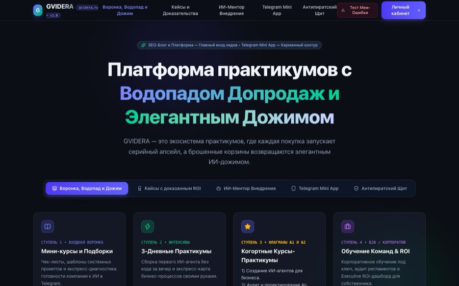 Экран проекта GVIDERA